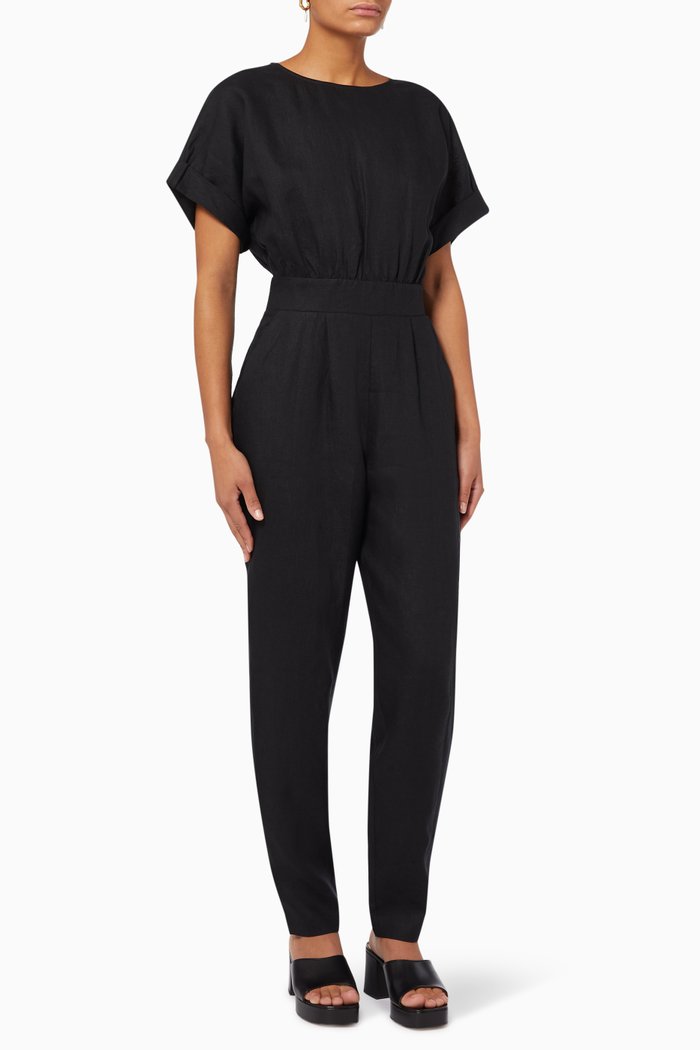 

Loulou Jumpsuit in Linen, Black