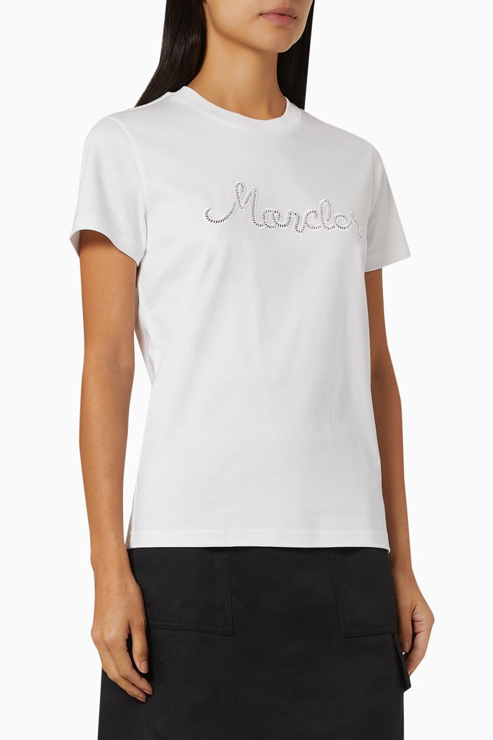 Short Sleeve Logo T-shirt in Cotton Jersey, White