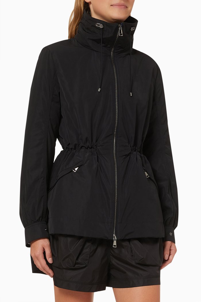 

Enet Parka Jacket in Micro Faille, Black