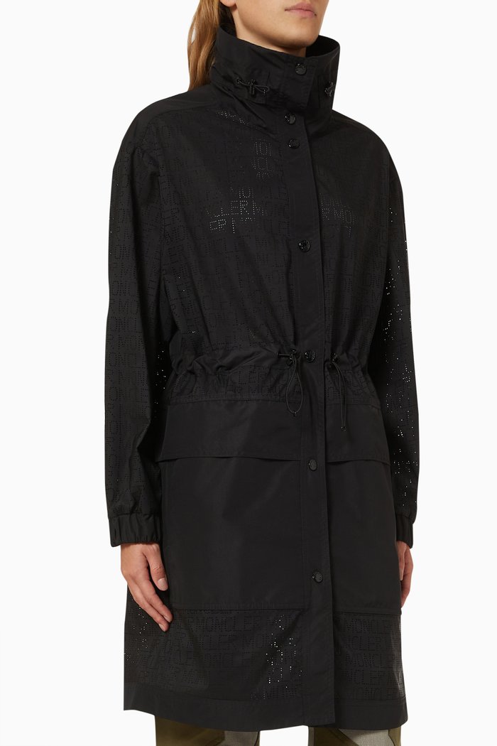 

Veitiz Perforated Logo Parka Jacket, Black
