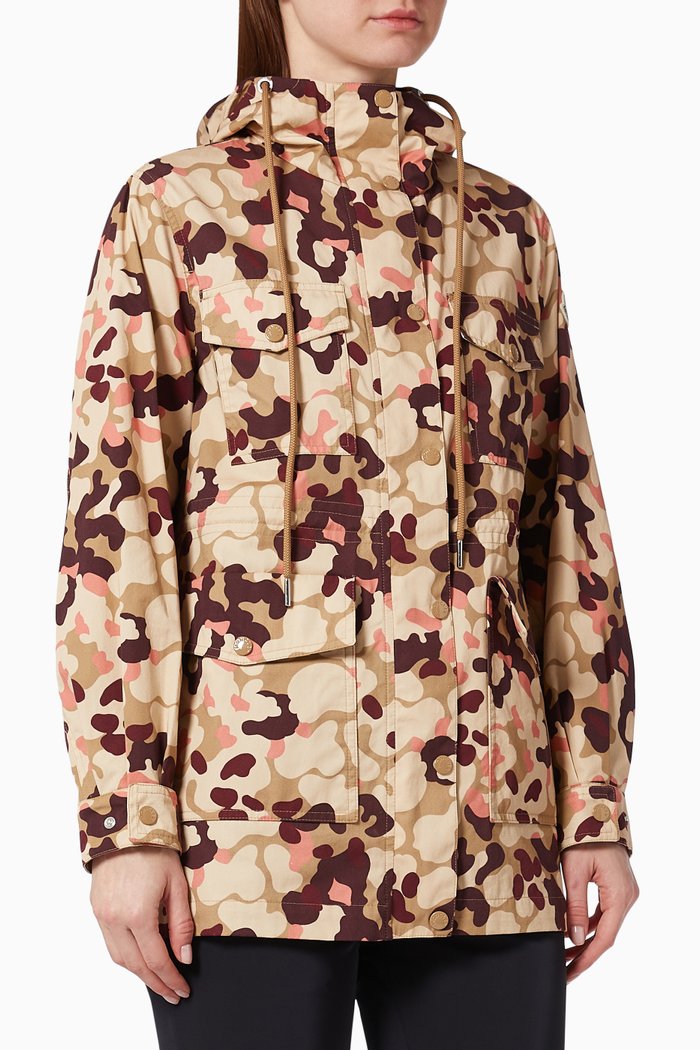 

Treberon Camo Parka in Cotton Gabardine, Pink