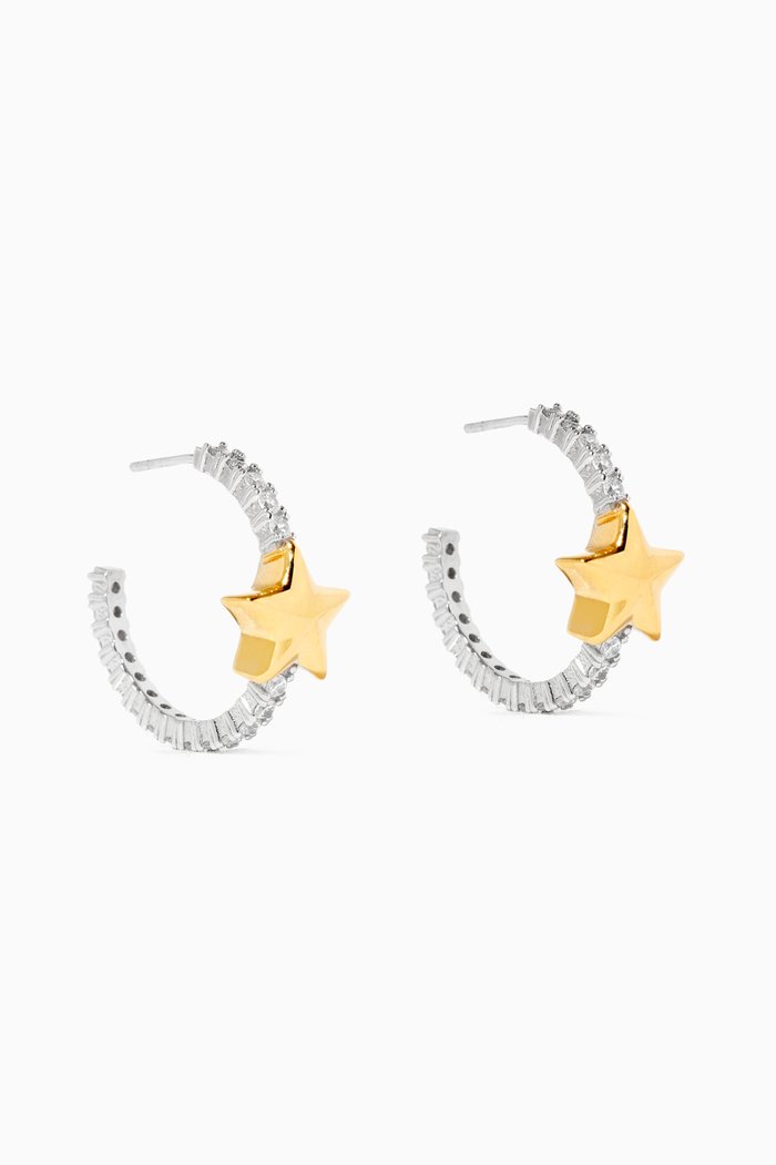 

Hello Beautiful Hoops in Sterling Silver & 24kt Gold Plating