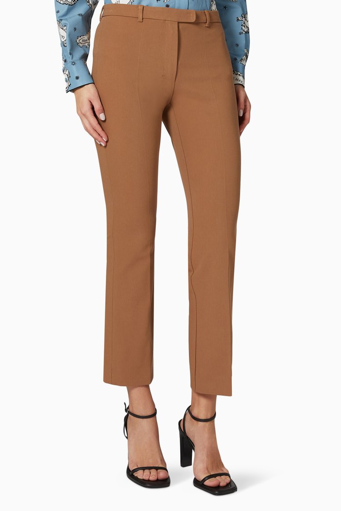 

Fatina Trouser in Cotton & Viscose, Brown