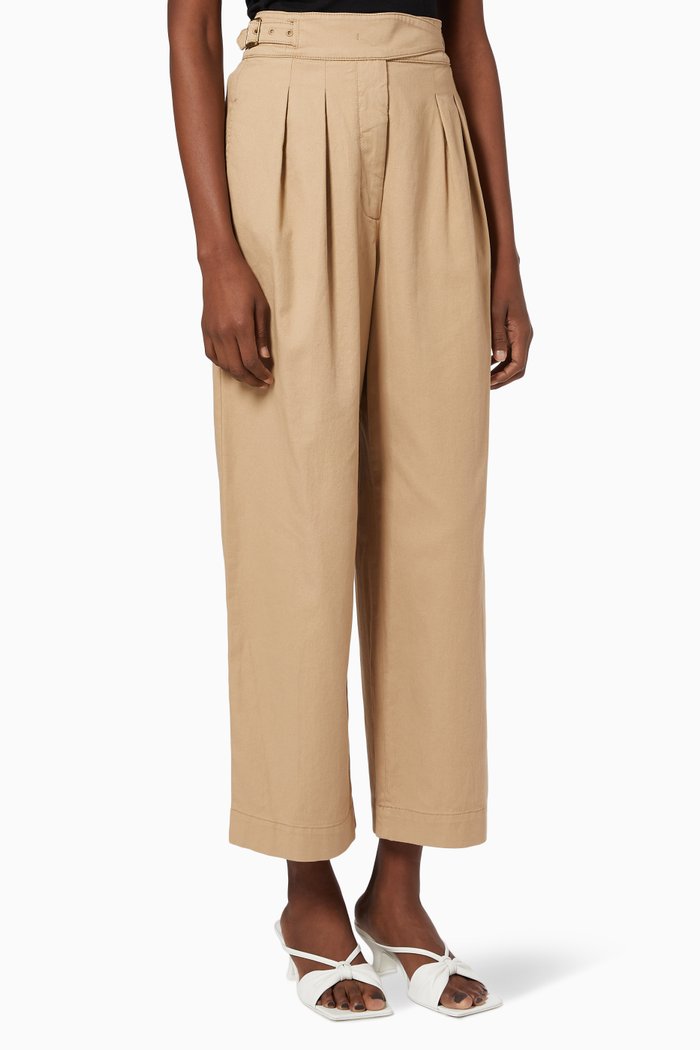 Trousers in Stretch Cotton, Neutral