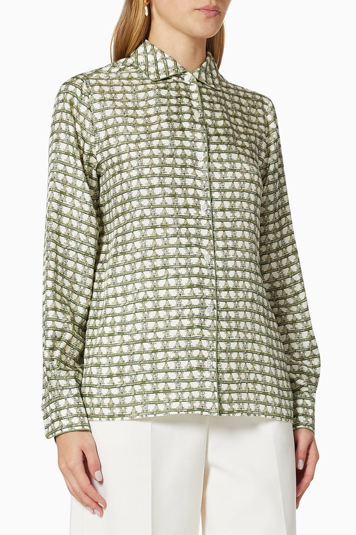 

Vampata Shirt in Silk Twill, Green