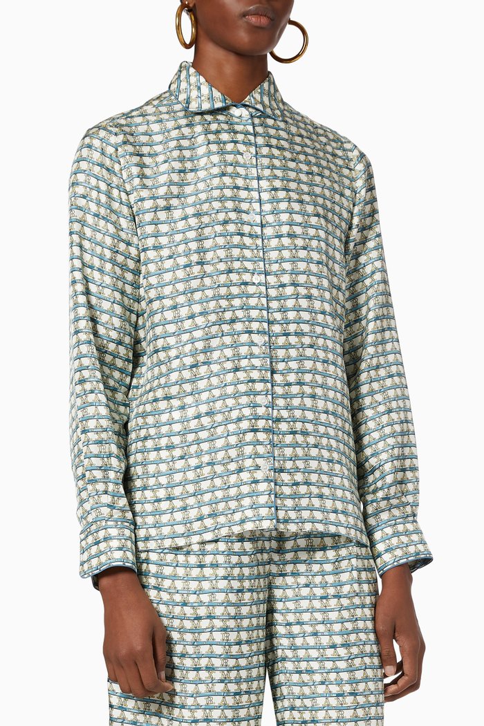 

Boyfriend Shirt in Silk Twill, Blue
