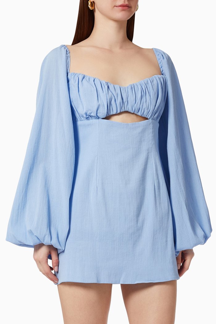 

Camille Mini Dress in Cotton, Blue