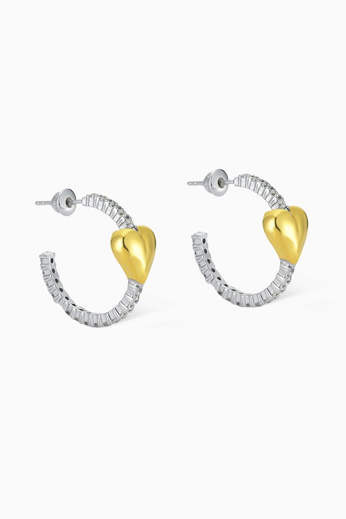 

One Love Hoops in Sterling Silver & 24kt Gold Plating