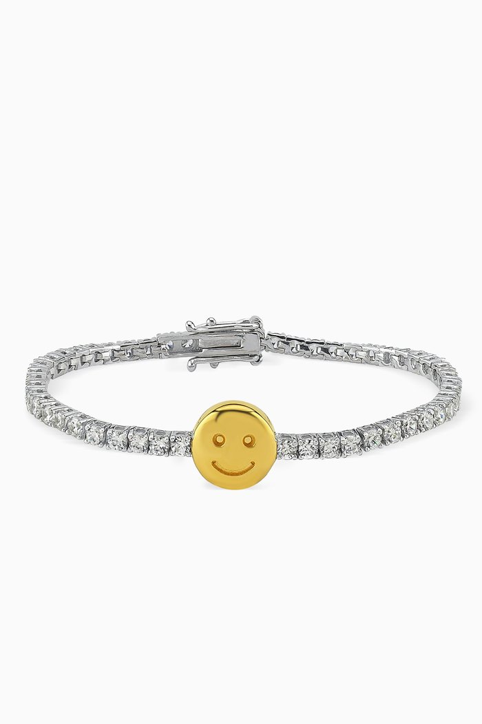

Be Happy Tennis Bracelet in Sterling silver & 24kt Gold Plating