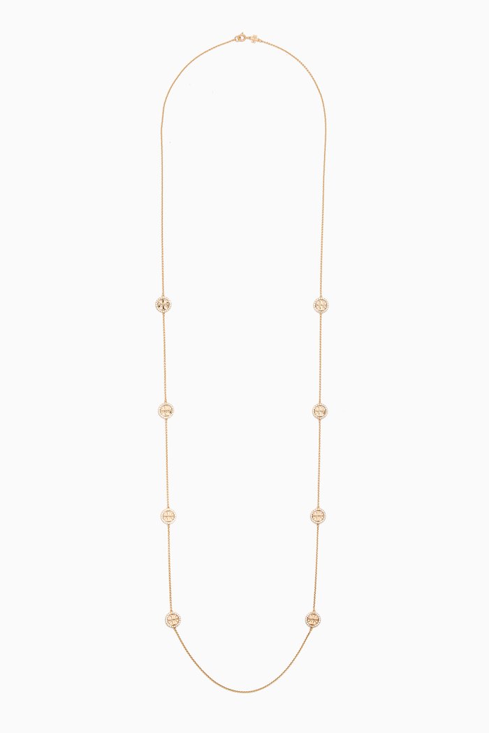 

Miller Pavé Long Necklace in Brass, Gold