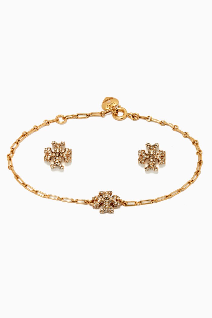 

Roxanne Chain Bracelet & Earrings Set in 18k Gold-Plated Brass
