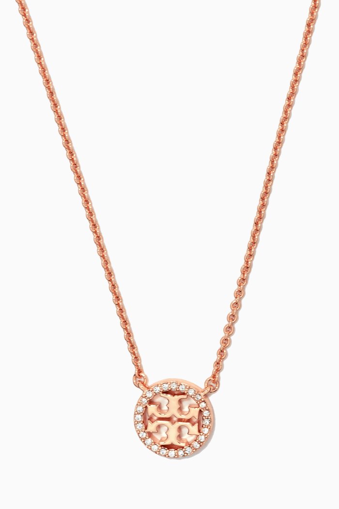 

Miller Pavé Pendant Necklace in 18k Rose-gold Plated Brass, Pink