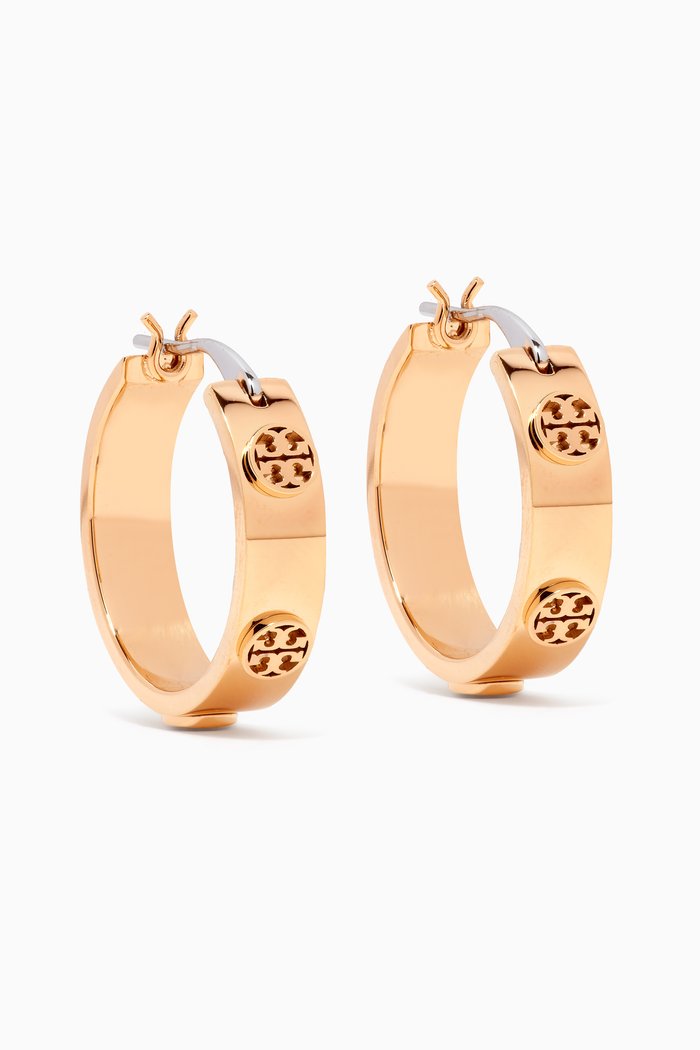 

Miller Stud Huggie Earrings in 18kt Gold-plated Stainless Steel