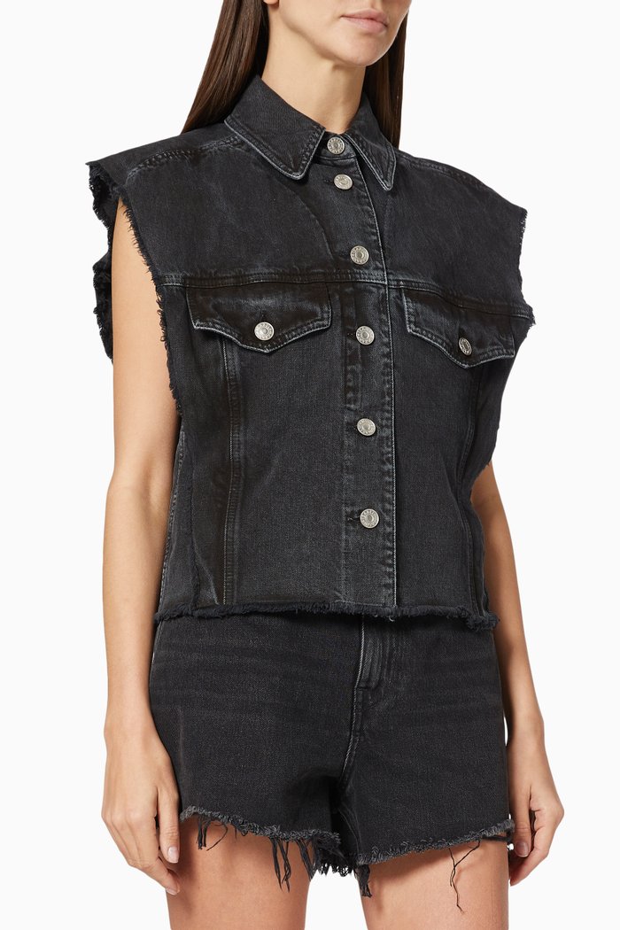 

Tyra Jacket in Cotton Denim, Black