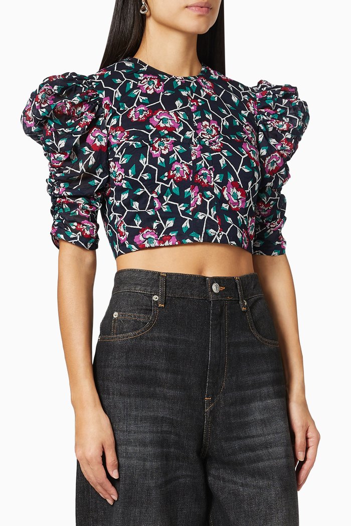 

Silva Crop Top in Cotton, Blue