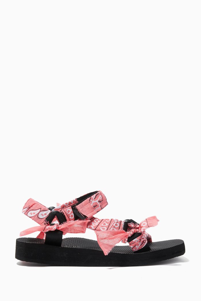 

Trekky Sandals with Bandana Print in Cotton & Repreve®, Pink