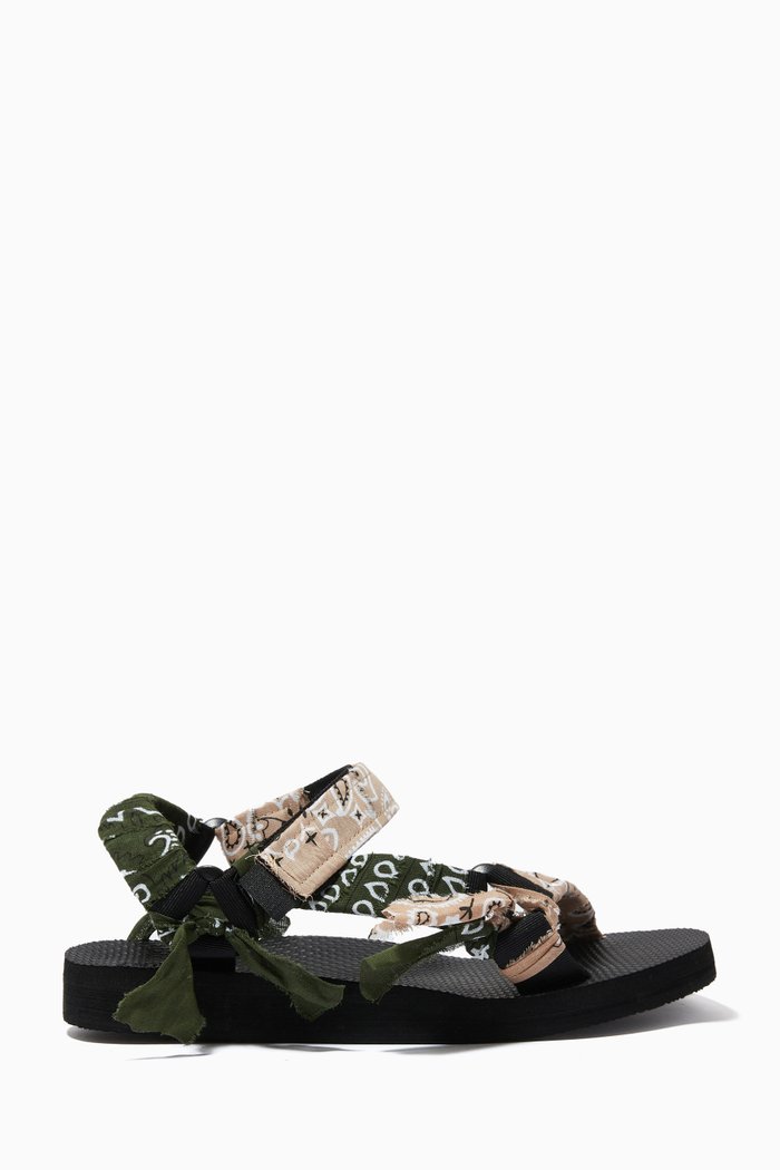 

Trekky Sandals with Bandana Print in Cotton & Repreve®, Multicolour