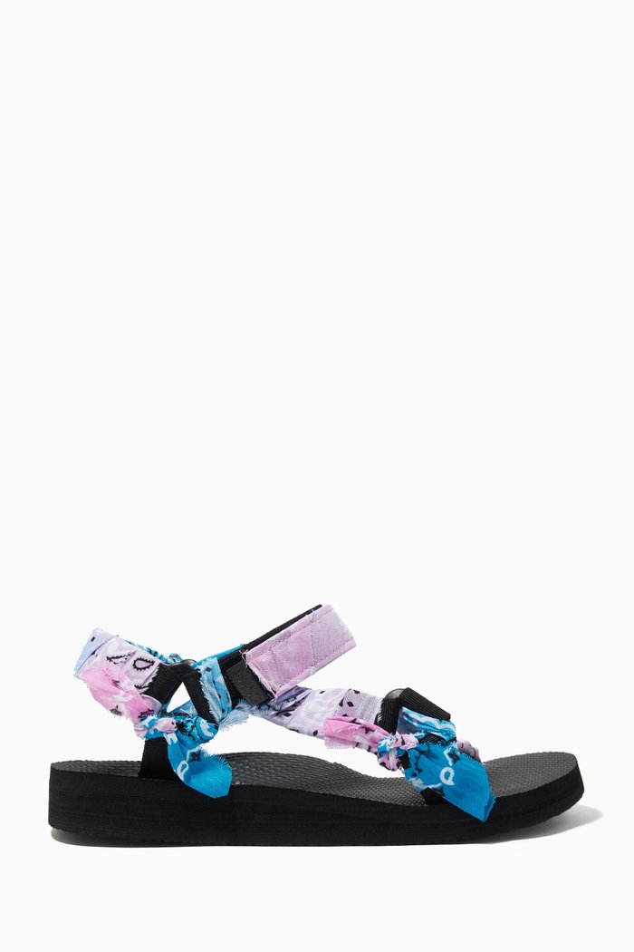 

Trekky Sandals with Bandana Print in Cotton & Repreve®, Multicolour