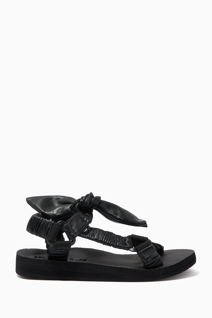 

Trekky Choux Sandals in Leather & Repreve®, Black