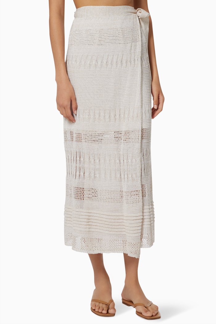 

Harper Wrap Skirt in Knit Viscose, White
