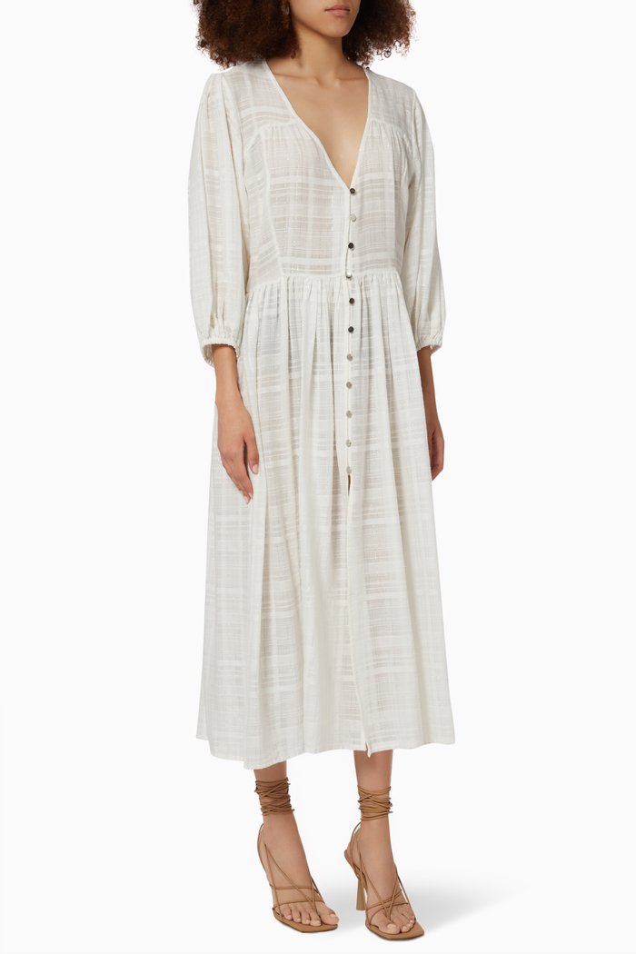 

Yoko Midi Robe in Cotton, White
