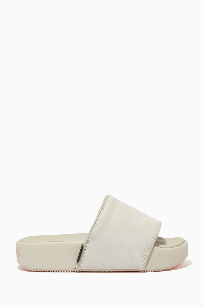 

Y-3 Slide Sandals in Leather, Grey