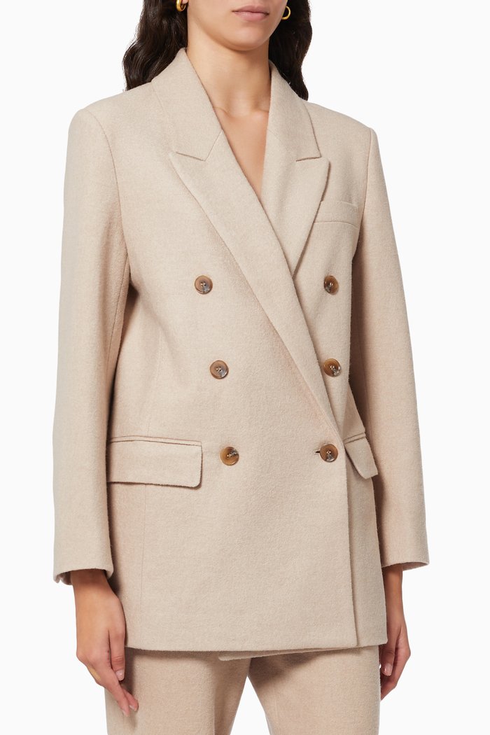 

Samara Suit Blazer in Wool, Brown
