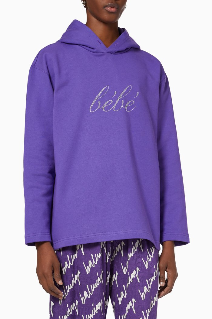 

Bébé Hoodie in Cotton Fleece, Purple