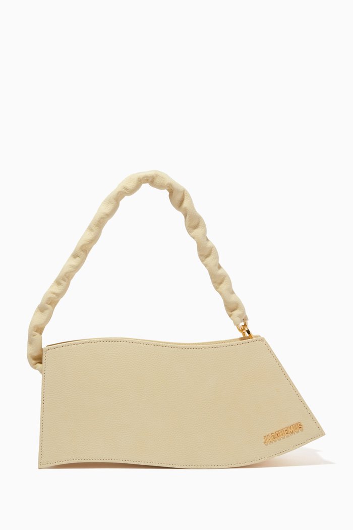 

Le Vague Shoulder Bag in Suede Leather, Yellow