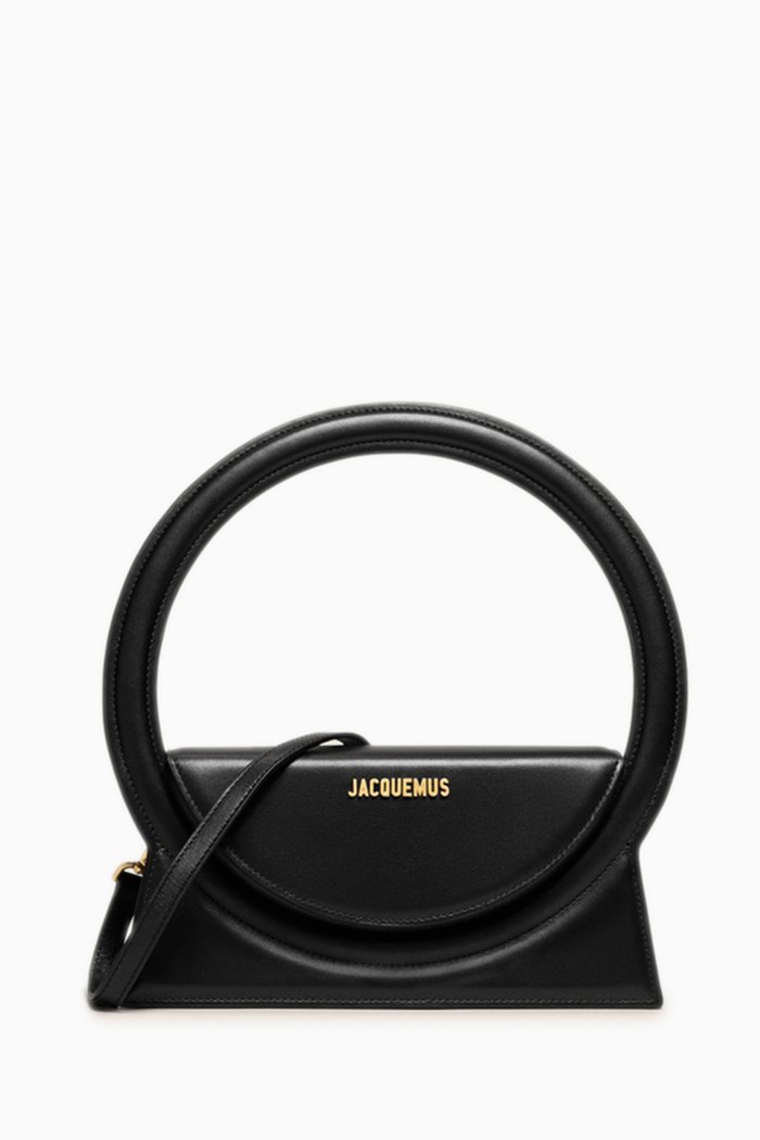 

Le Sac Rond Shoulder Bag in Smooth Leather, Black