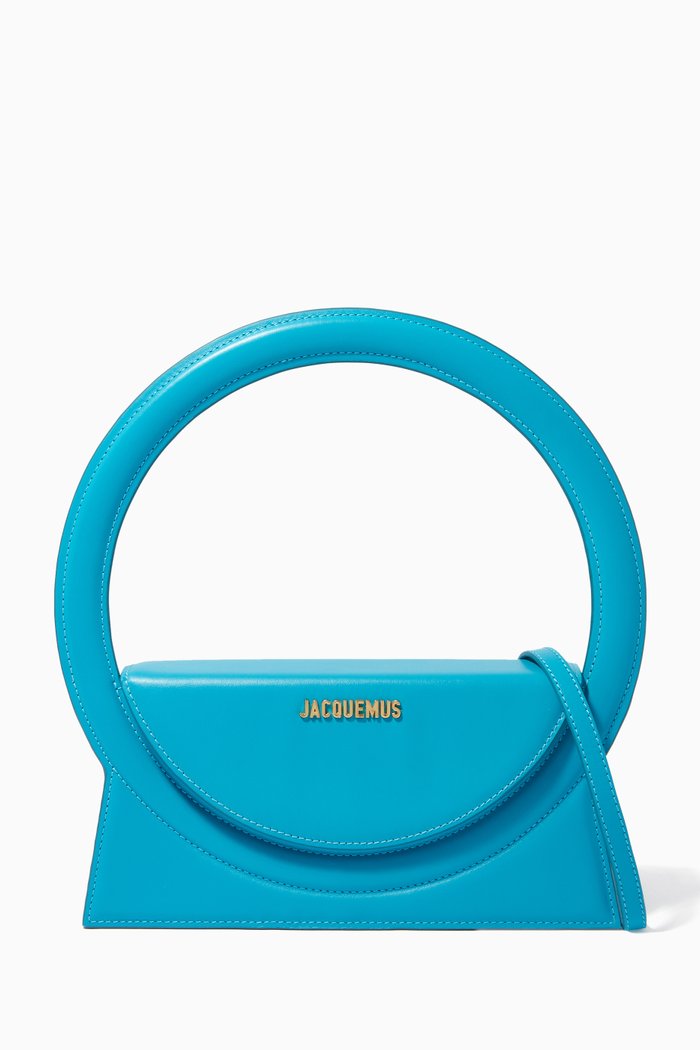 

Le Sac Rond Shoulder Bag in Smooth Leather, Blue