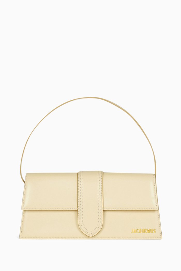 

Le Bambino Long Shoulder Bag in Smooth Leather, Neutral