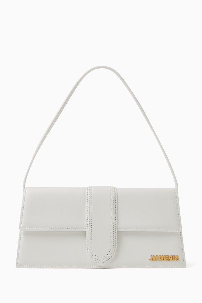 

Medium Le Bambino Long Shoulder Bag in Smooth Leather, White
