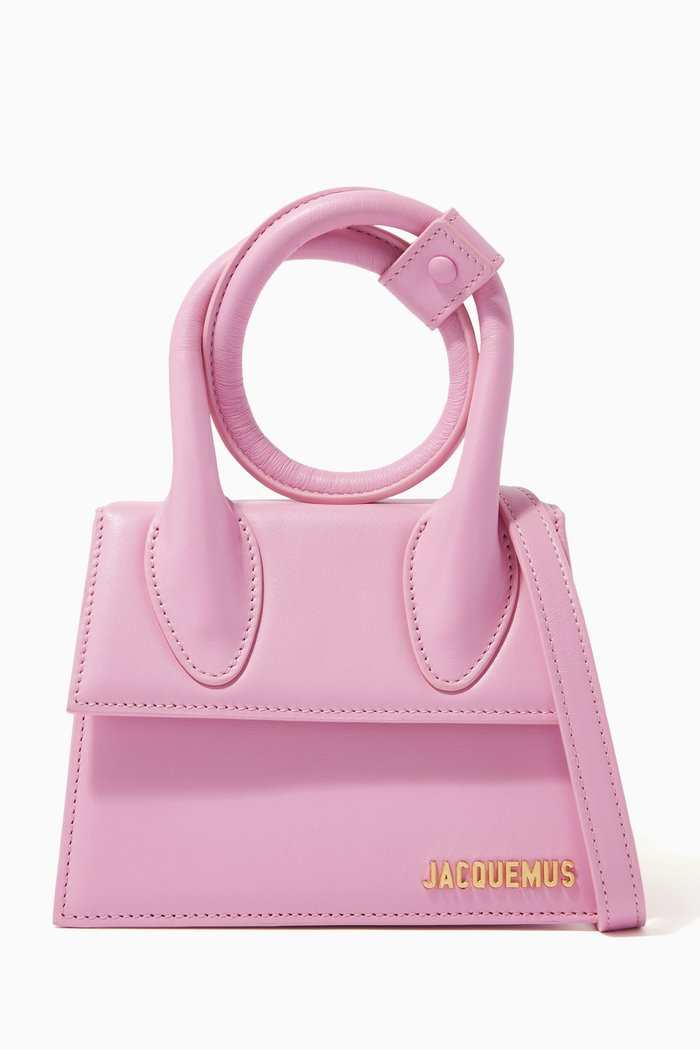 

Le Chiquito Noeud Bag in Leather, Pink