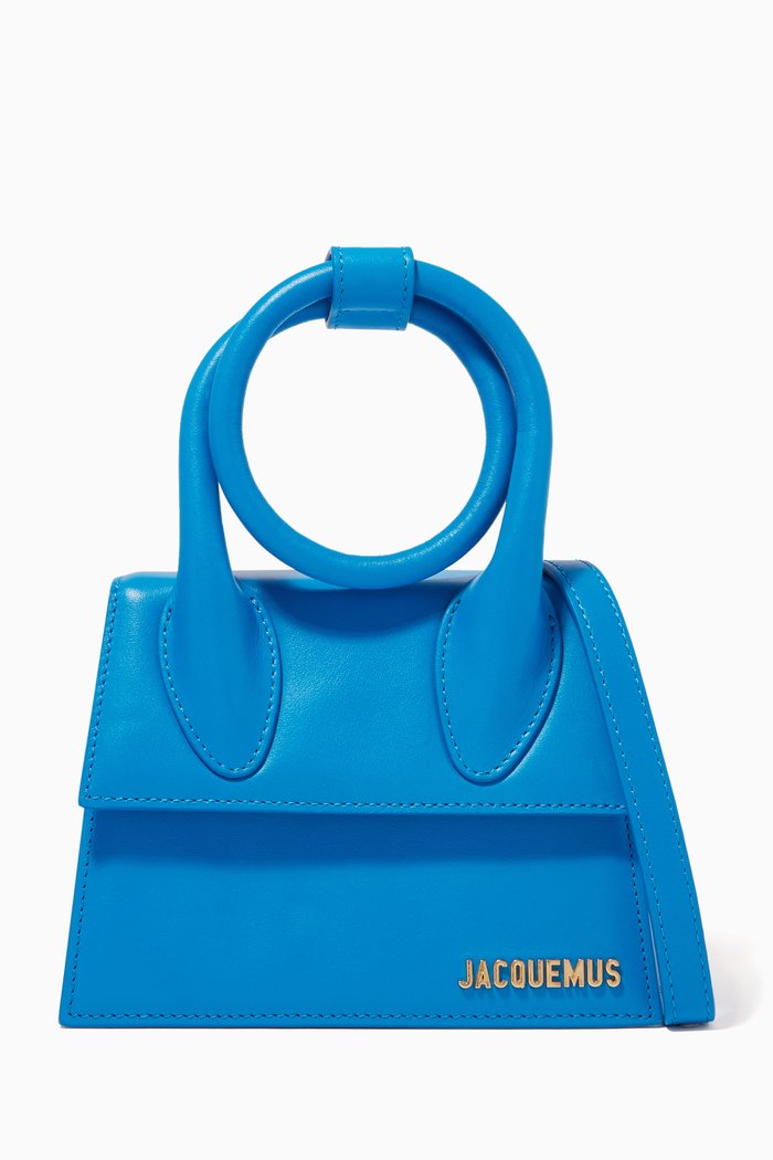 

Le Chiquito Noeud Bag in Leather, Blue