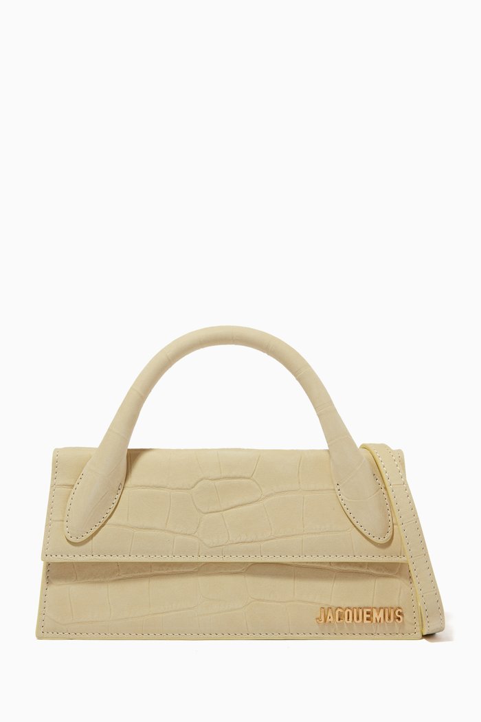 

Le Chiquito Long Bag in Croc-embossed Leather, Yellow
