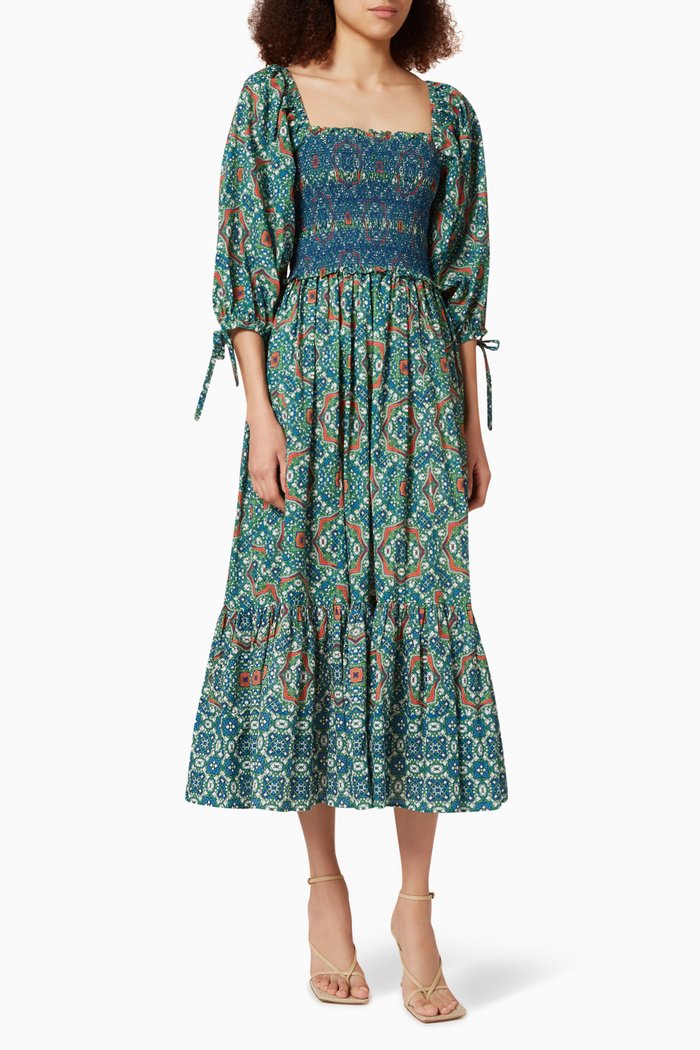 

Jazzy Dress in Cotton, Blue