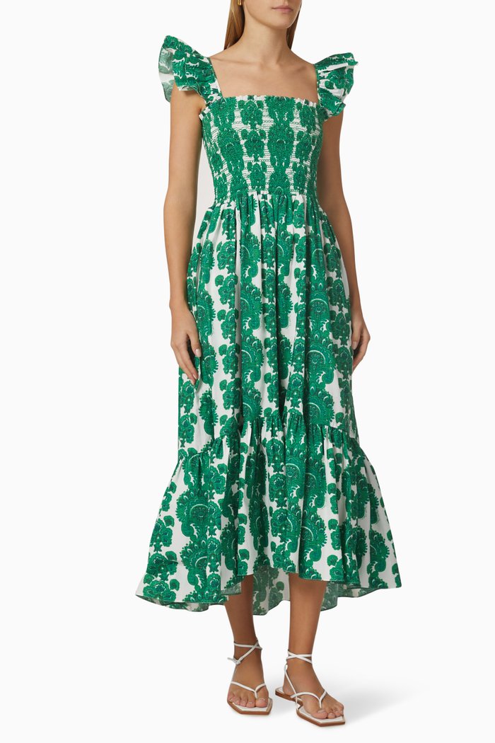 

Ruby Dress in Cotton, Green