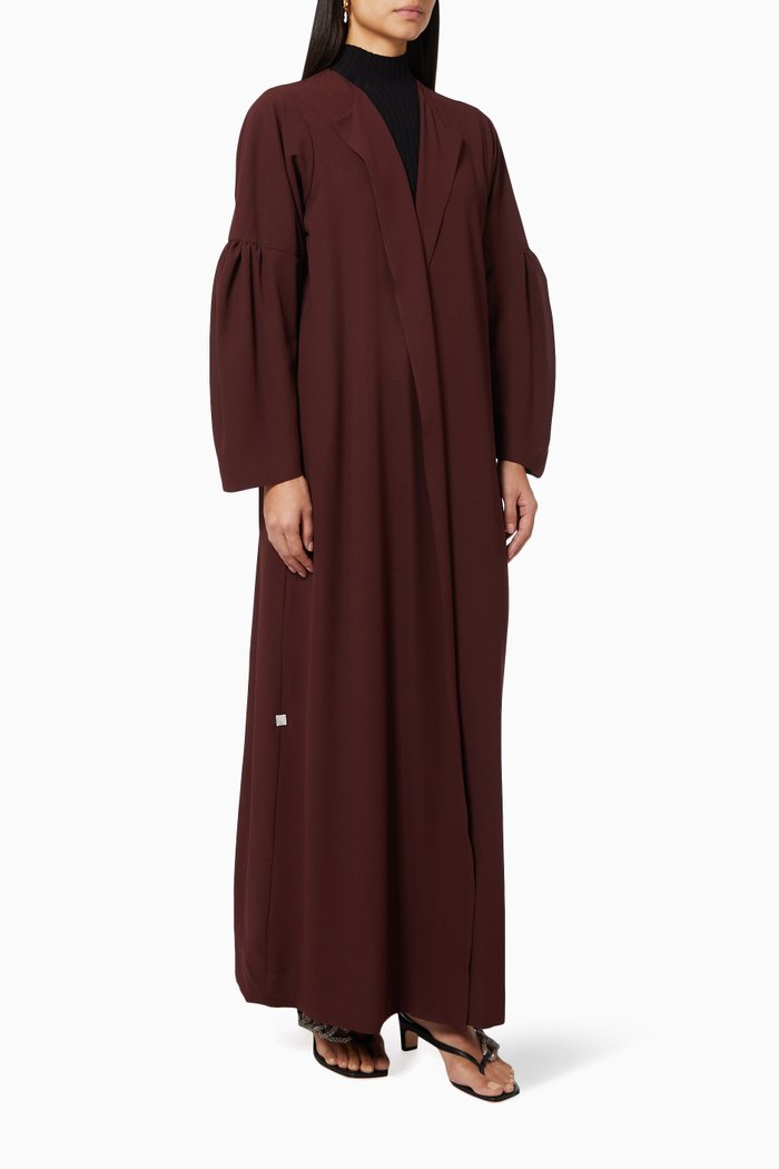 Abaya in Stretch Chiffon, Brown