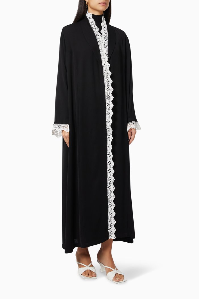 Abaya with Lace, Multicolour