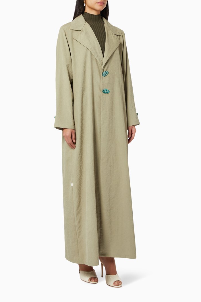 

Jacket Sleeves Collared Abaya, Green