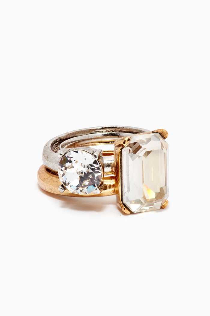 

Stone Ring Set, Silver