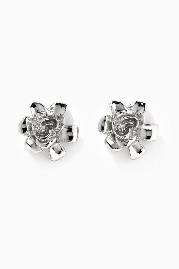 

Gardenia Stud Earrings, Silver