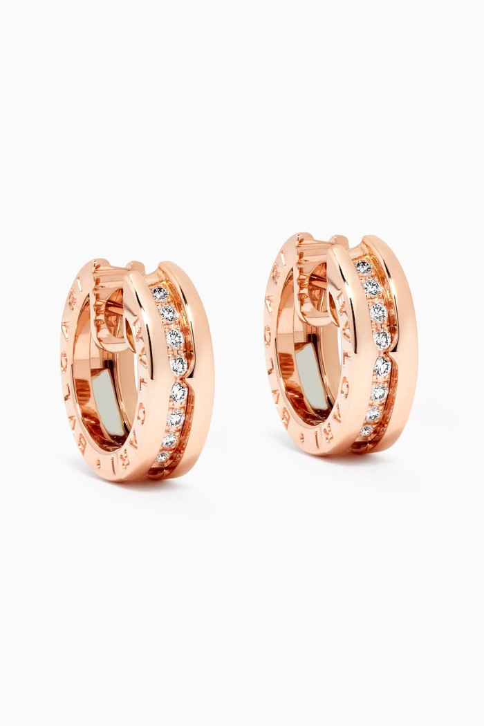 

B.zero1 Diamond Hoop Earrings in 18kt Rose Gold