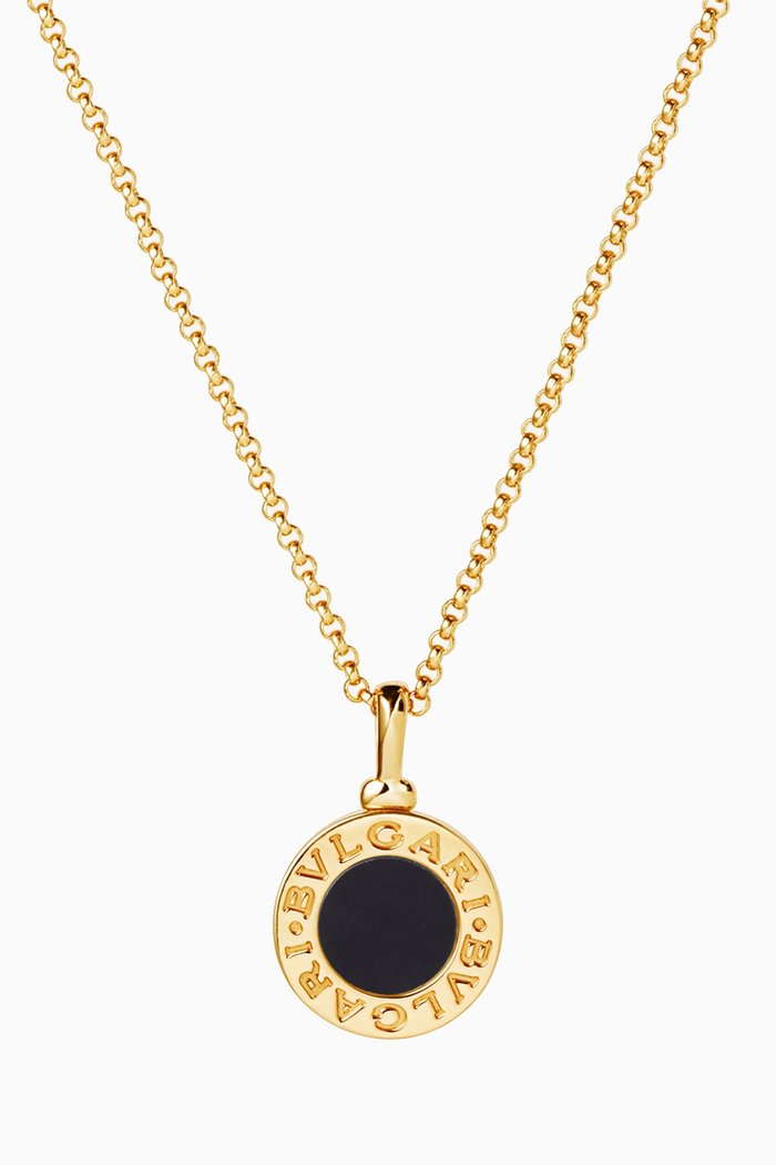 

BVLGARI BVLGARI Onyx Pendant Necklace in 18kt Yellow Gold