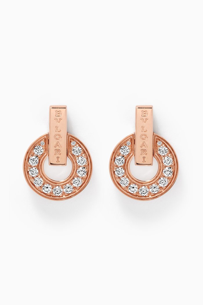 

BVLGARI BVLGARI Openwork Diamond Earrings in 18kt Rose Gold