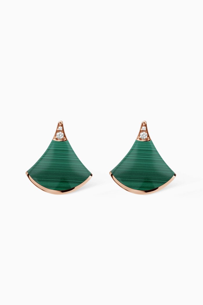 

Divas' Dream Diamond Earrings in 18kt Rose Gold & Malachite