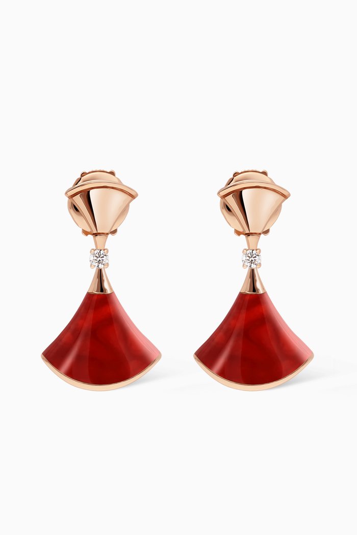 

Divas' Dream Diamond Earrings in Carnelian & 18kt Rose Gold