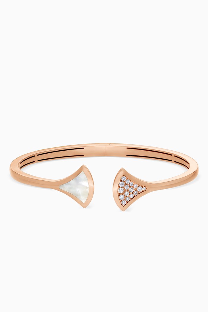 Diva's Dream Diamond & Mother-of-Pearl Bangle Bracelet in 18kt Rose Gold