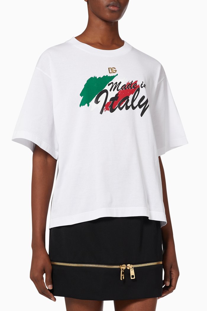 Made In Italy Logo T-shirt in Cotton, White